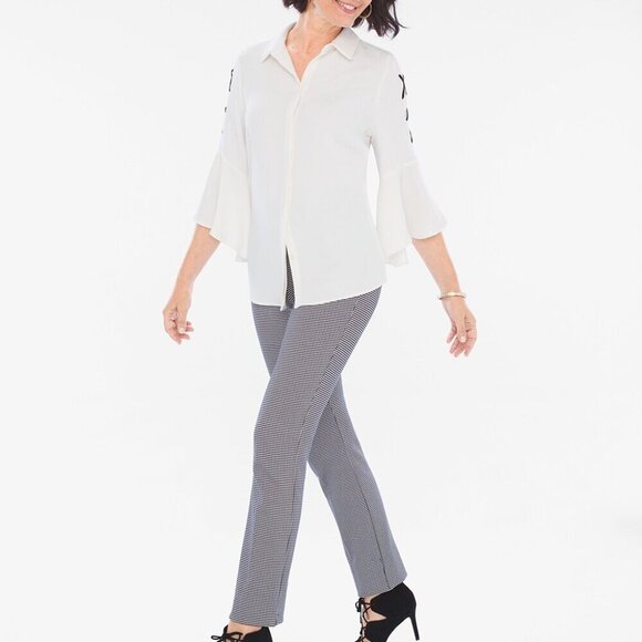 Chico's Juliet Straight-Leg Houndstooth Pants | Size 3 (US 16) - Picture 1 of 13